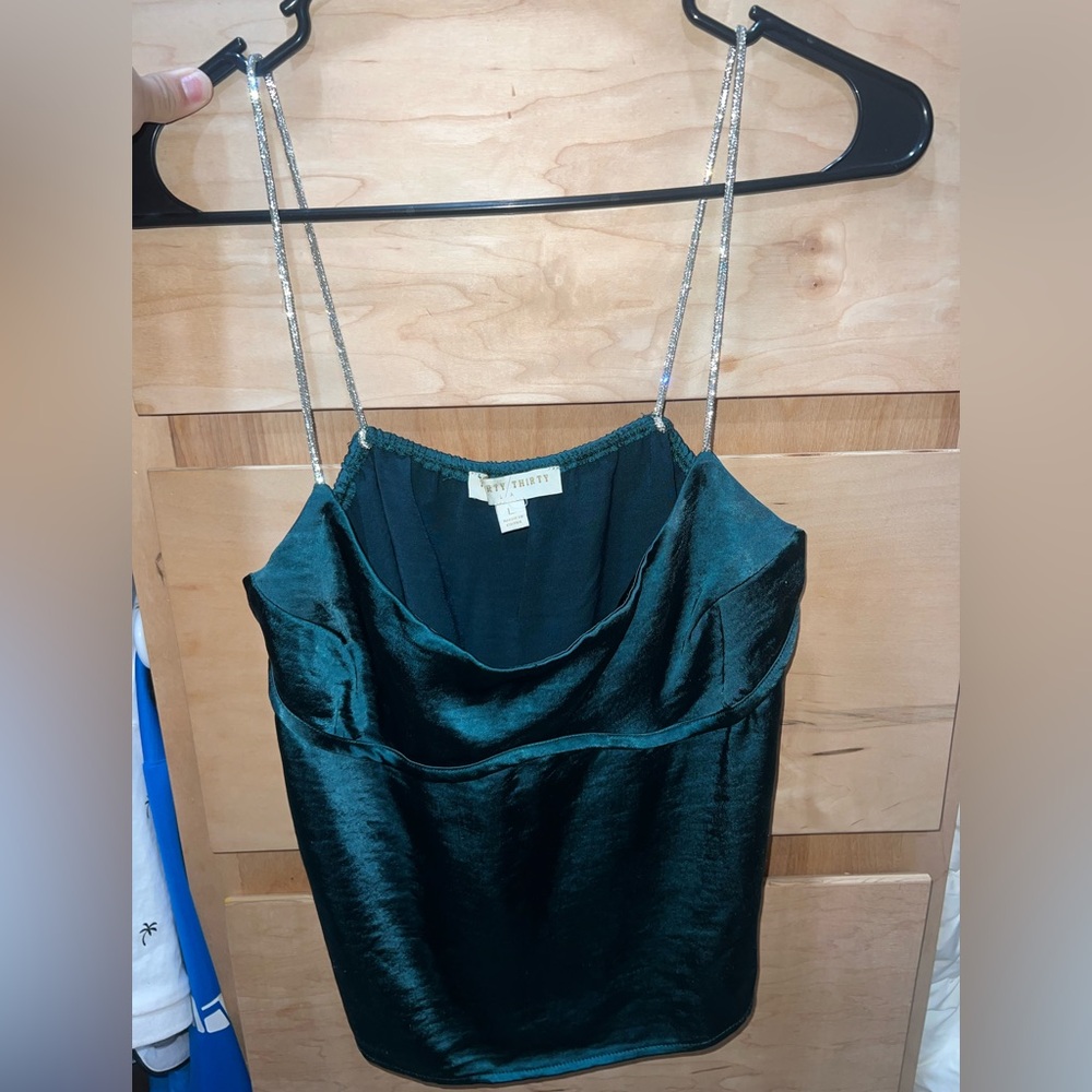 Deep Green Satin Camisole